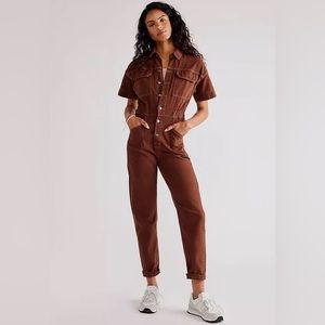Freepeople Marci coverall- brown size small NWOT